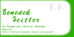 benedek heitler business card